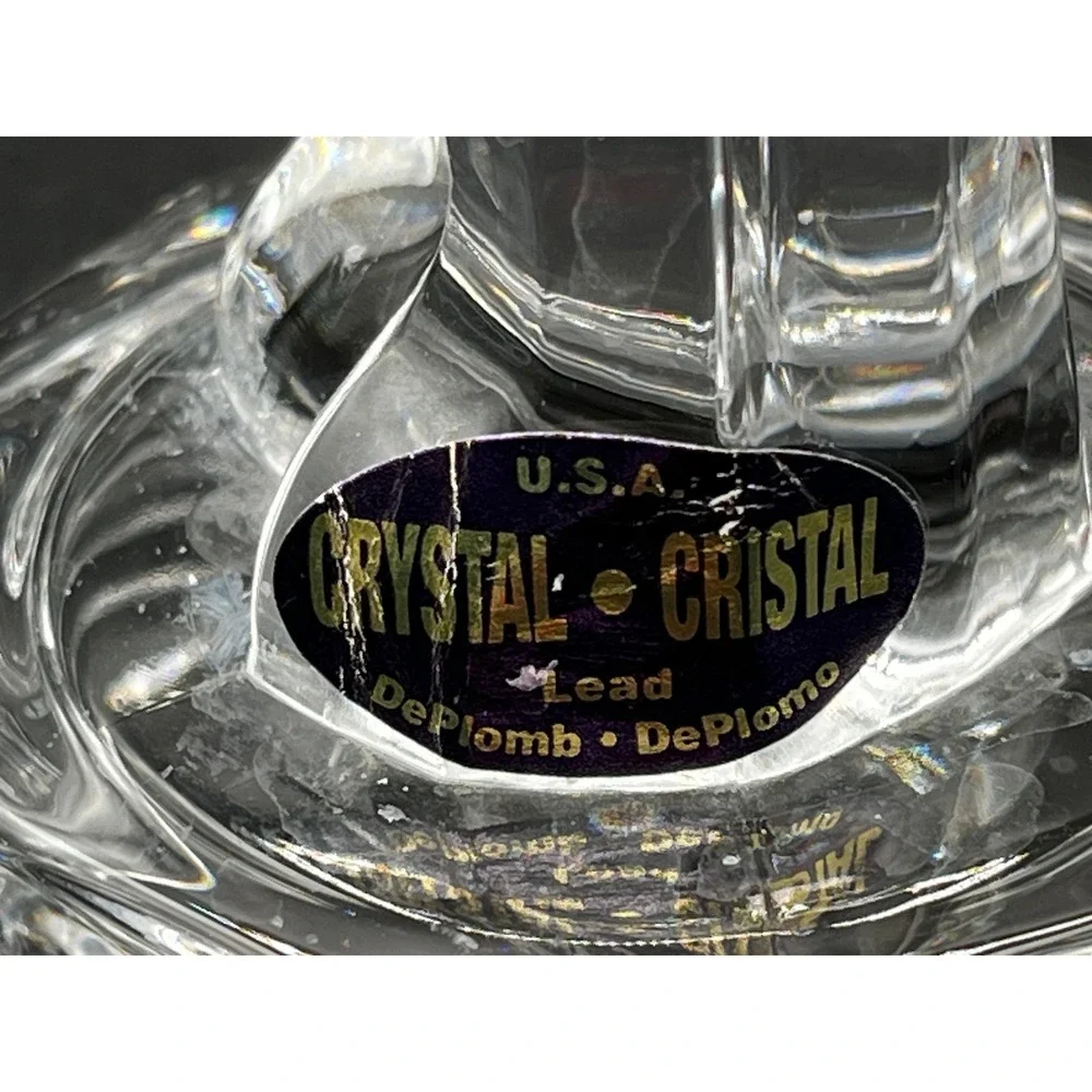 Vtg Pair Crystal Nutcracker Soldier Taper Candle Holders Lead Glass 8